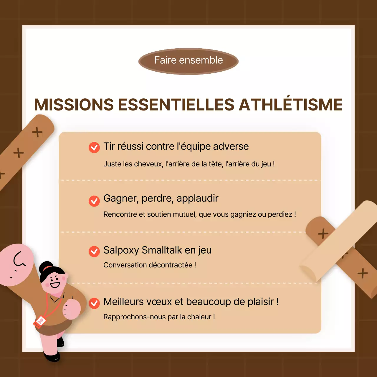 Tons bruns et points rouges Evénement interne du Nouvel An Athletics Card News