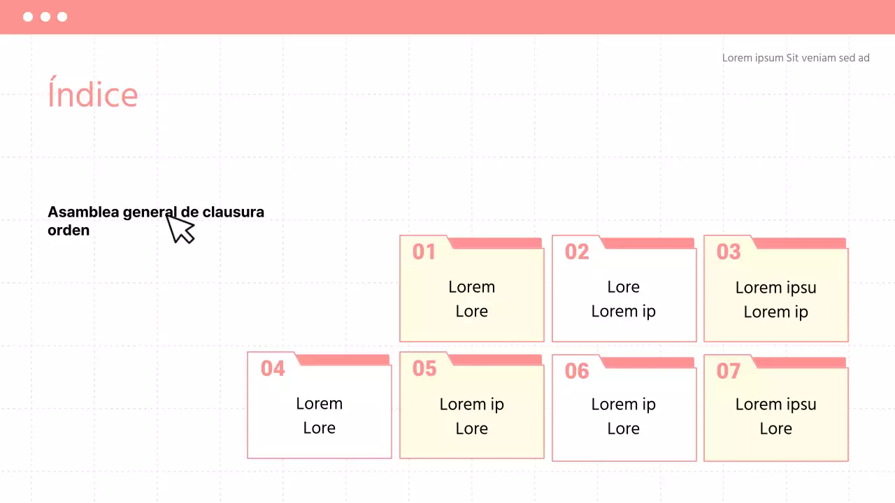 Anunciar el pleno de fin de legislatura con un estilo sencillo en beige y rosa