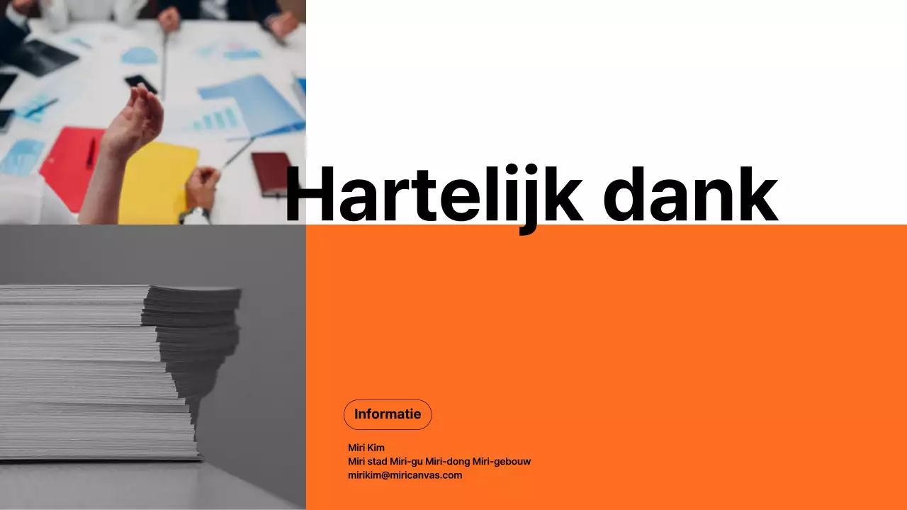 Minimalistisch zakelijk rapport in oranje en zwart
