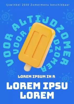 Een nieuw ijsmenu promoten met een cool blauw kleurenschema