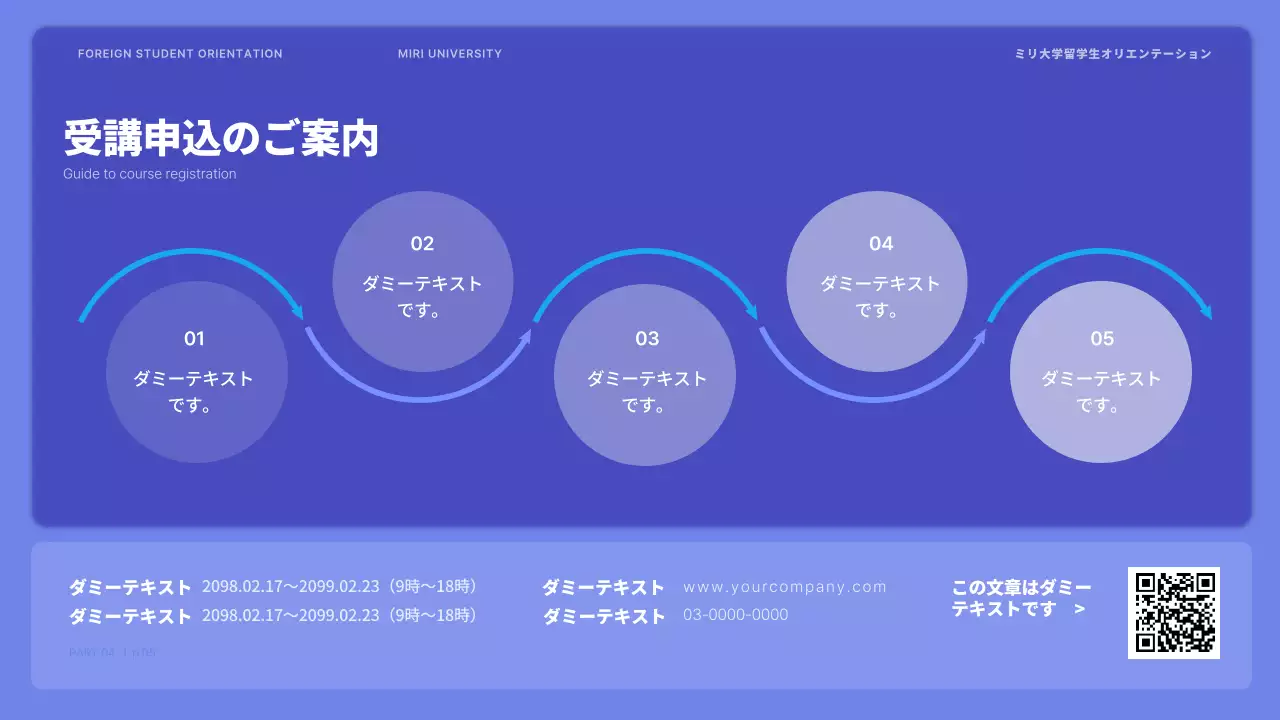 青 シンプル オリエンテーション プラン プレゼンテーション