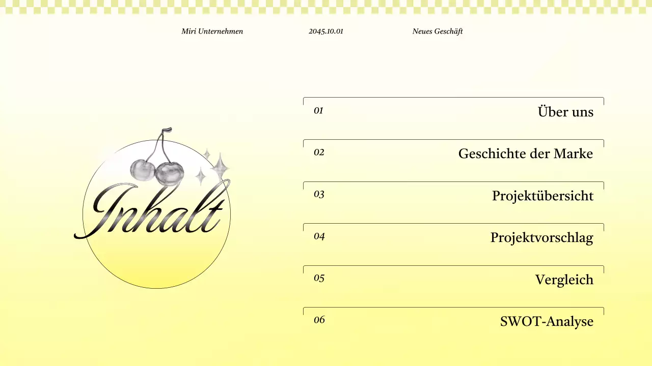 Kitschiger Geschäftsprojektvorschlag in Gelb
