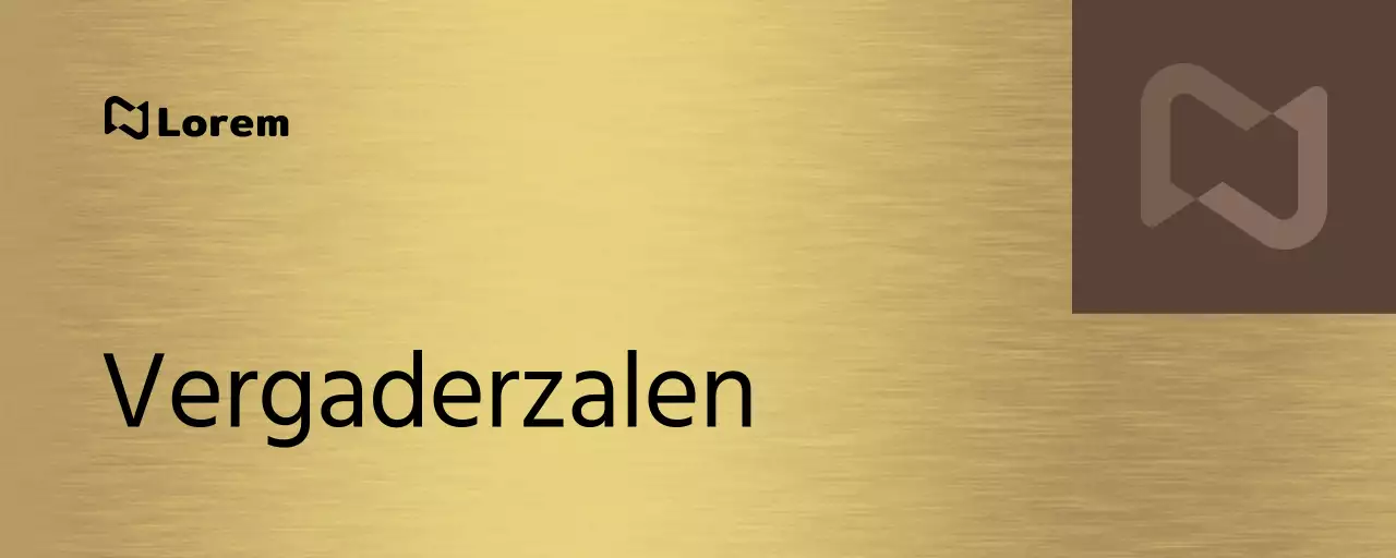 Een eenvoudig plaatsnaambord met bruine en zwarte bedrijfsafdelingsnamen en vierkante vormen.