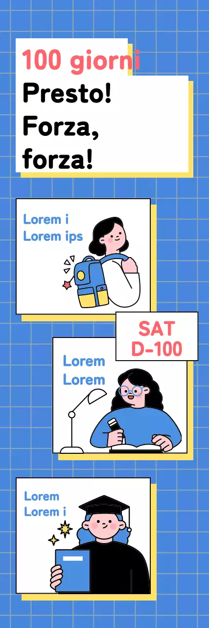 Striscione SAT Back-to-School con sfondo a scacchiera