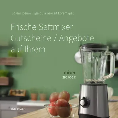 Küchenmixer-Event-Banner in Grün (quadratisches Banner)