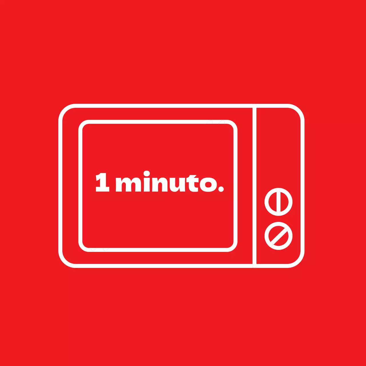 Etiqueta vermelha de cozedura intensa de 1 minuto no micro-ondas
