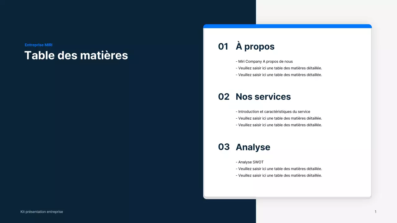 Matériel d'entreprise simple en bleu et gris