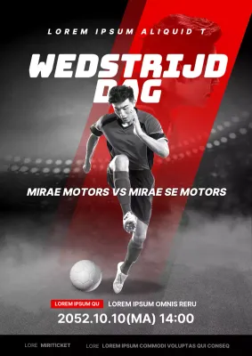 Zwart en rood diagonaal concept voetbalspel