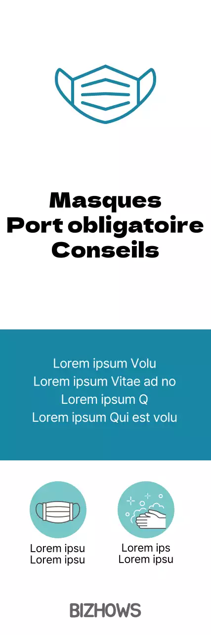 Masques de protection bleu-blanc obligatoires