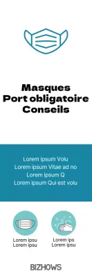 Masques de protection bleu-blanc obligatoires