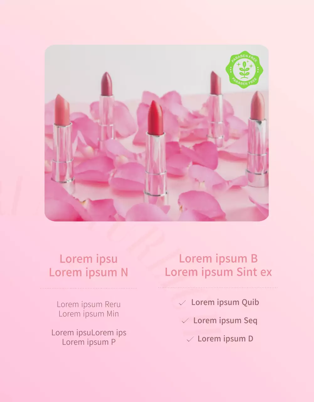 Einfache Kosmetik-Eventseite mit Farbverlauf in Rosa