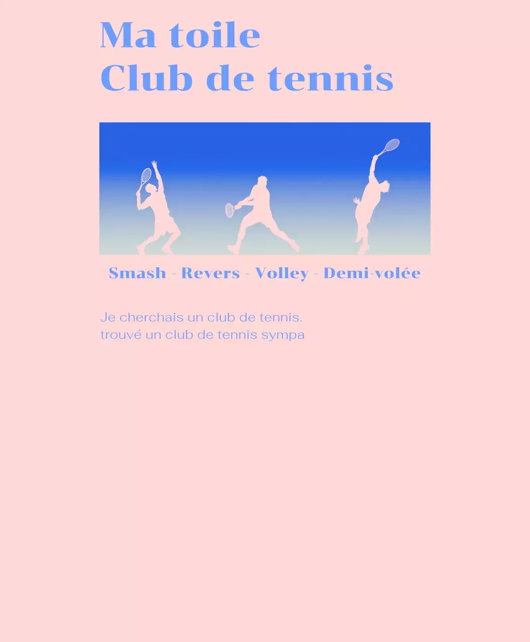 Clubs de tennis avec dégradés et concepts de mouvements de tennis