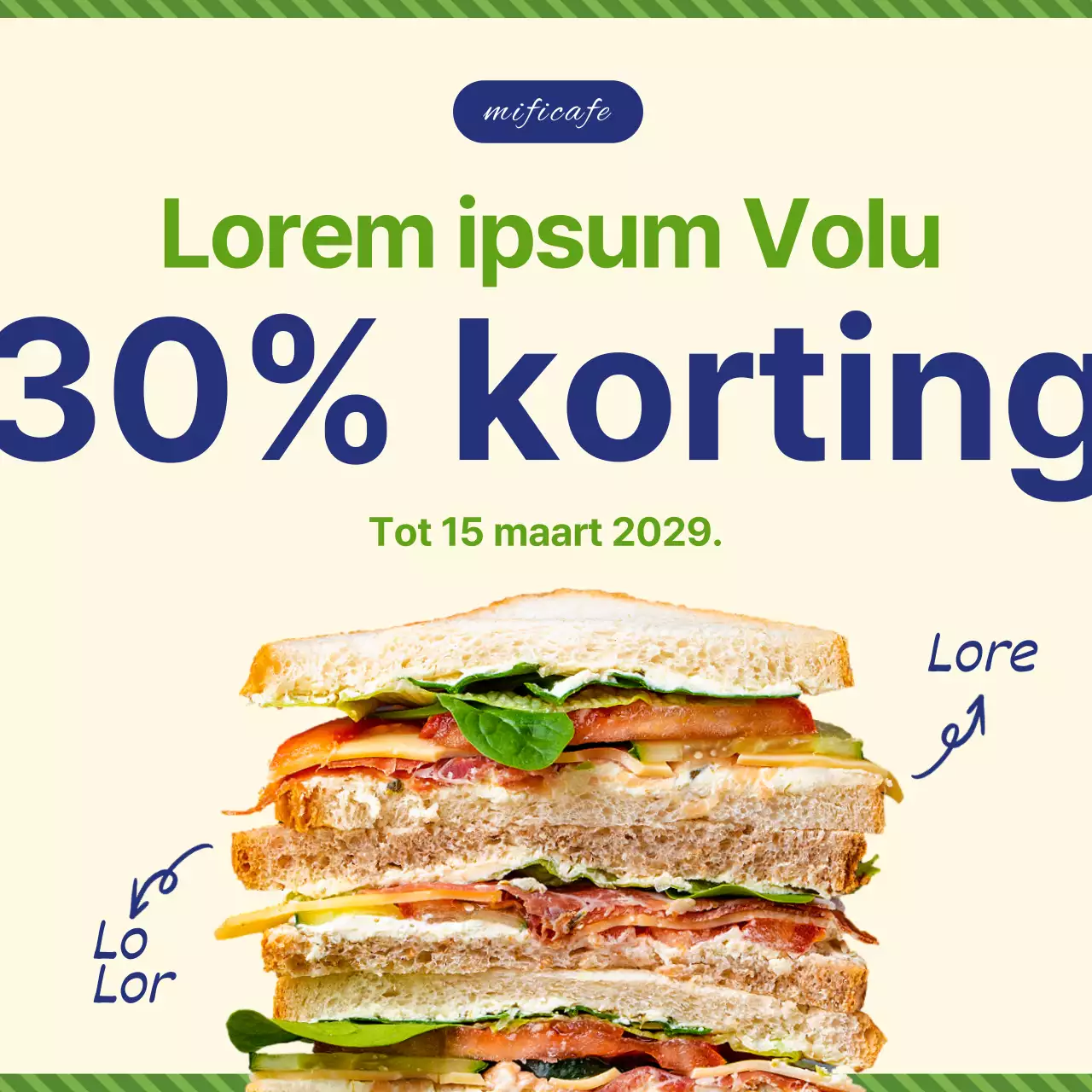 Promoot nieuwe menu-items in limoengroen en blauw