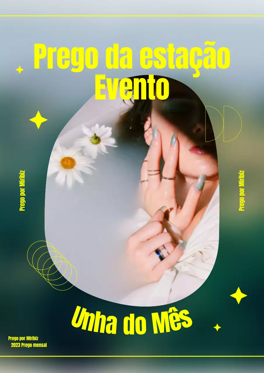 Um cartaz promocional sonhador da unha do mês