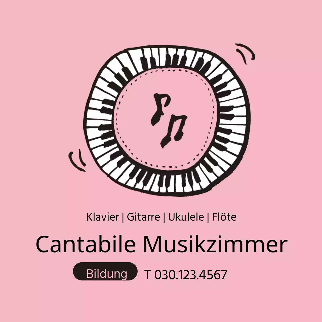 Rosa Keyboard Illustration Musikschule