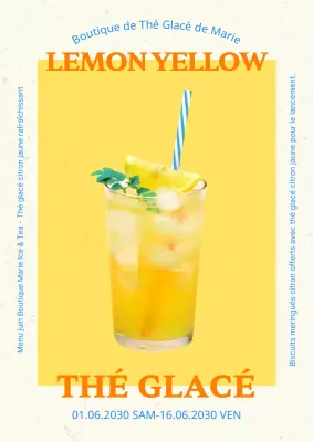 Faites la promotion de votre nouveau menu avec une palette de couleurs jaunes et fraîches.