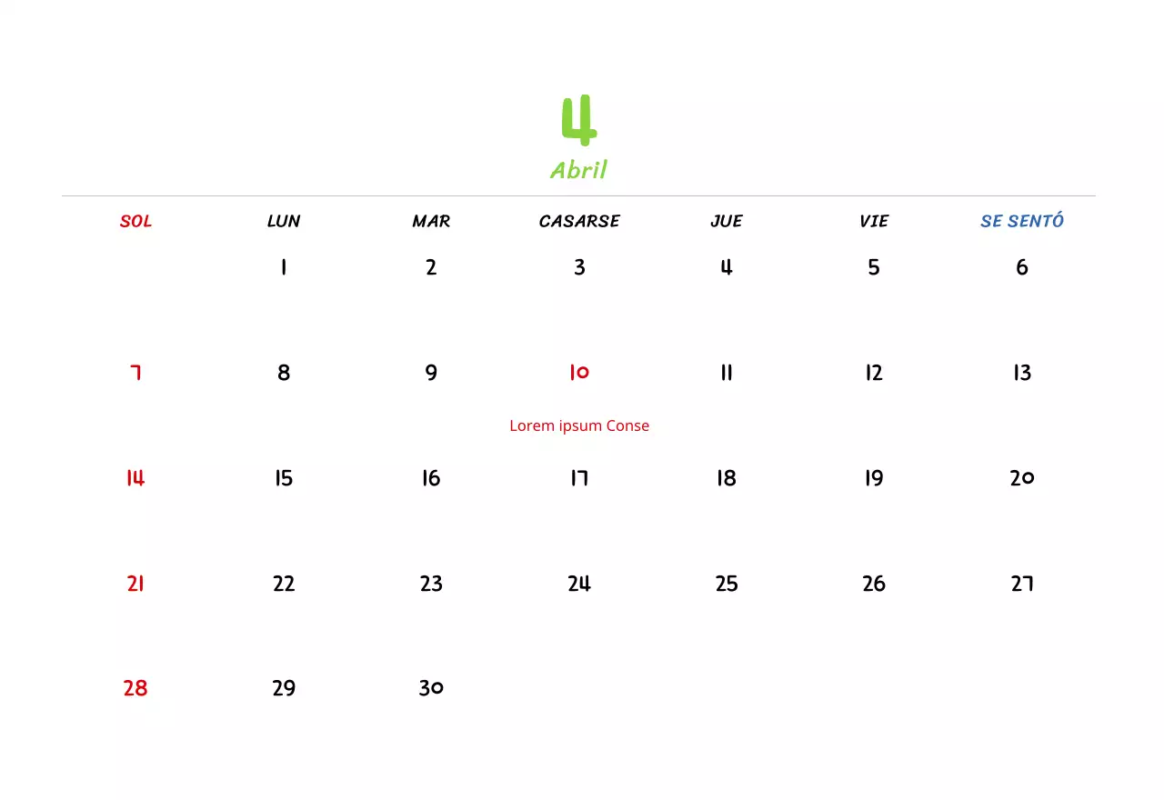 Calendario de Año Nuevo con simpáticas ilustraciones