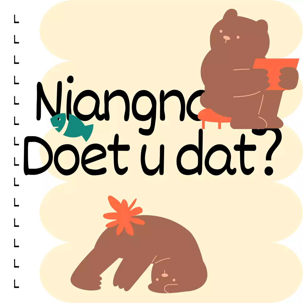 Bruin en Geel's schattige kattentaalverhaal