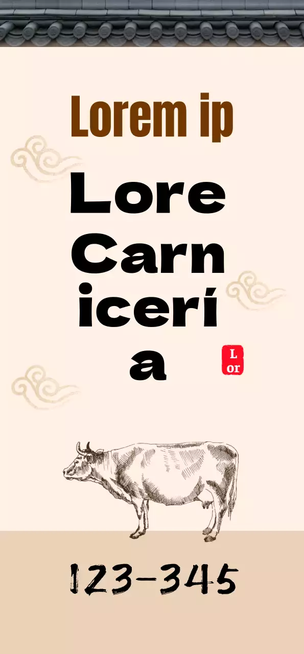 Carnicería de concepto tradicional en una casa de azulejos beige