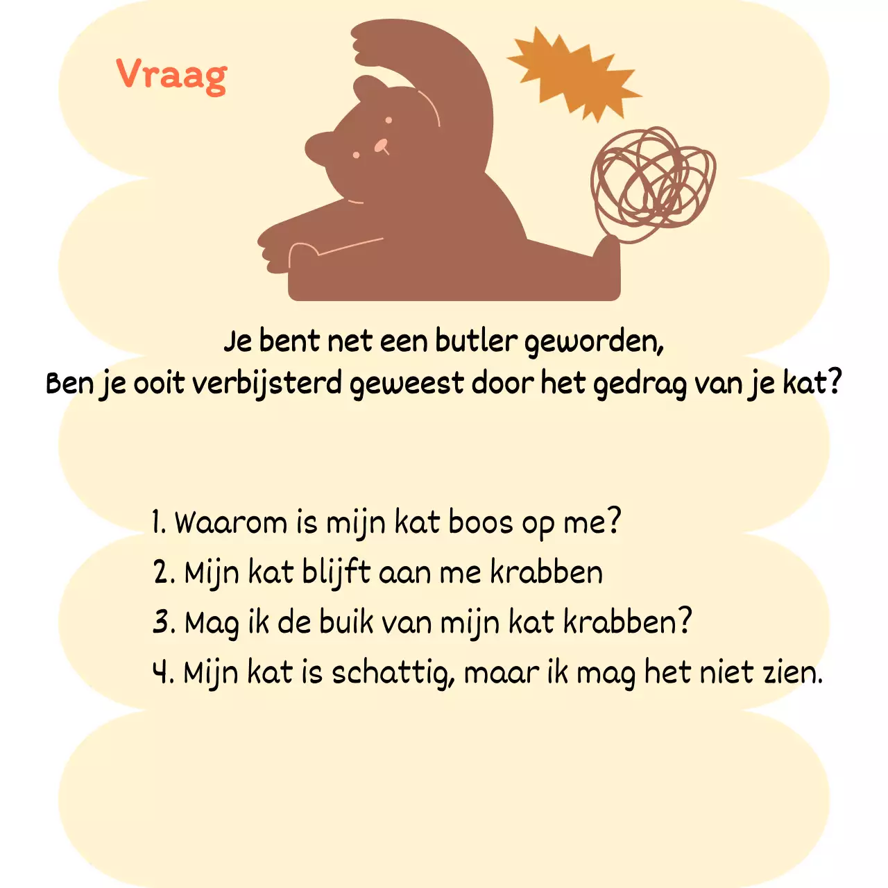 Bruin en Geel's schattige kattentaalverhaal