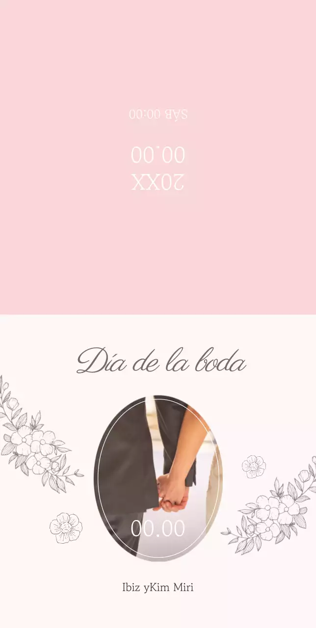 Invitación de boda elegante y con clase con fondo rosa