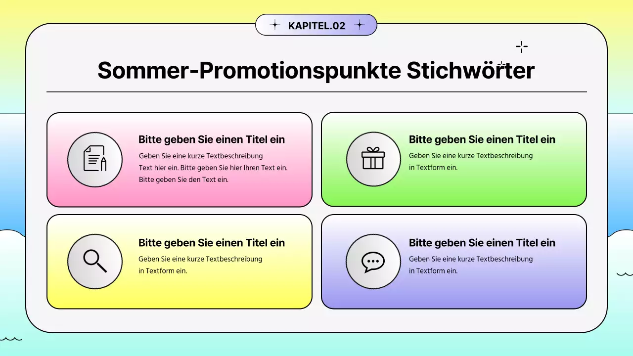 Leuchtend bunte Farbverlaufsformen Sommeraktion