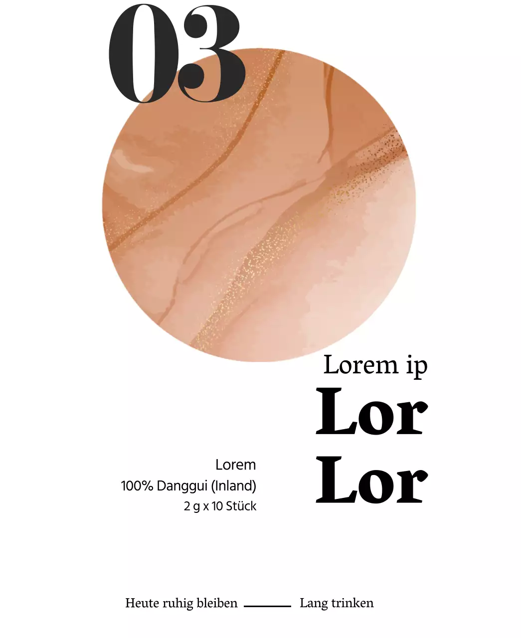 Traditionelle Danggui-Teebeutel mit einem emotionalen, runden Bild