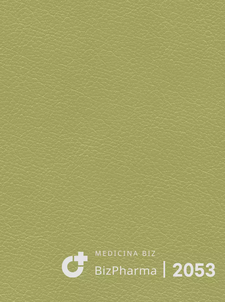 Capa da agenda com um logótipo vertical de uma empresa farmacêutica