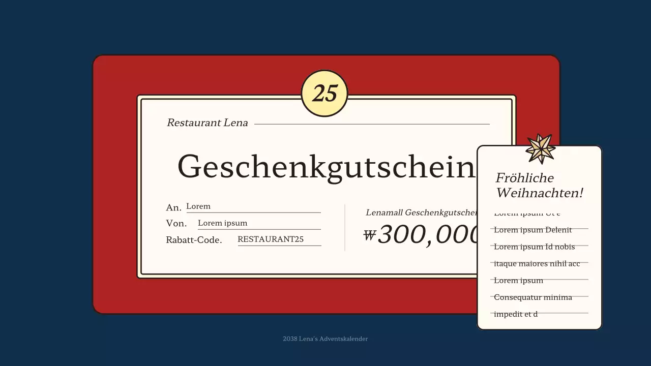 Weihnachtsvorschaukalender in Blau und Rot