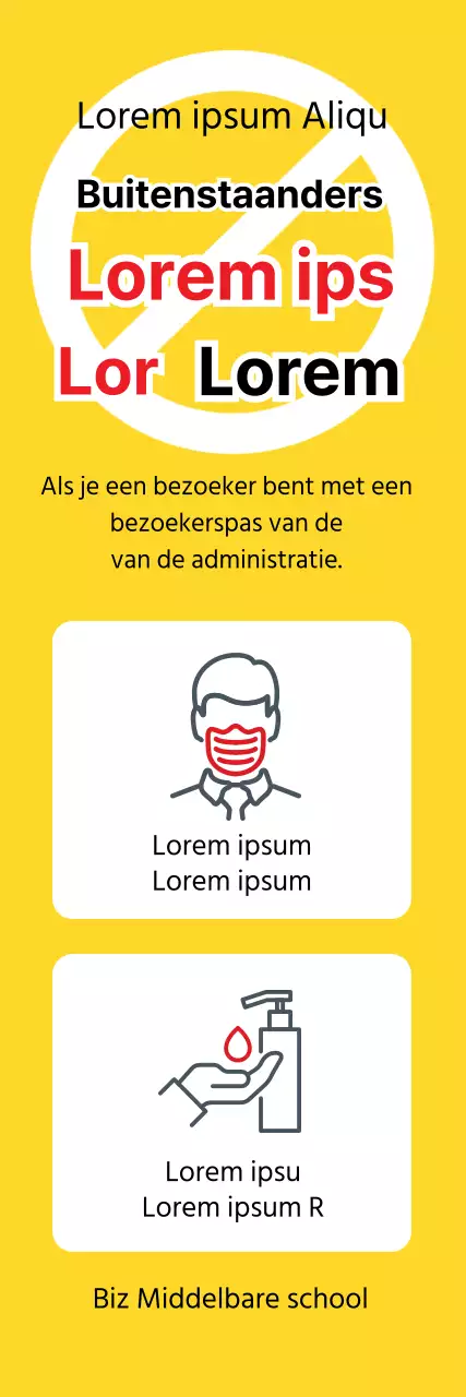 Geel pictogram Toegangsbeperkingen op de campus