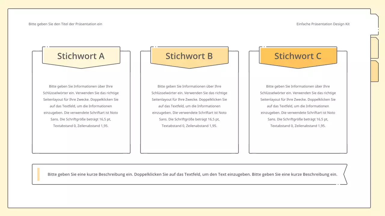 Saubere und einfache Präsentationsmappe in Gelb