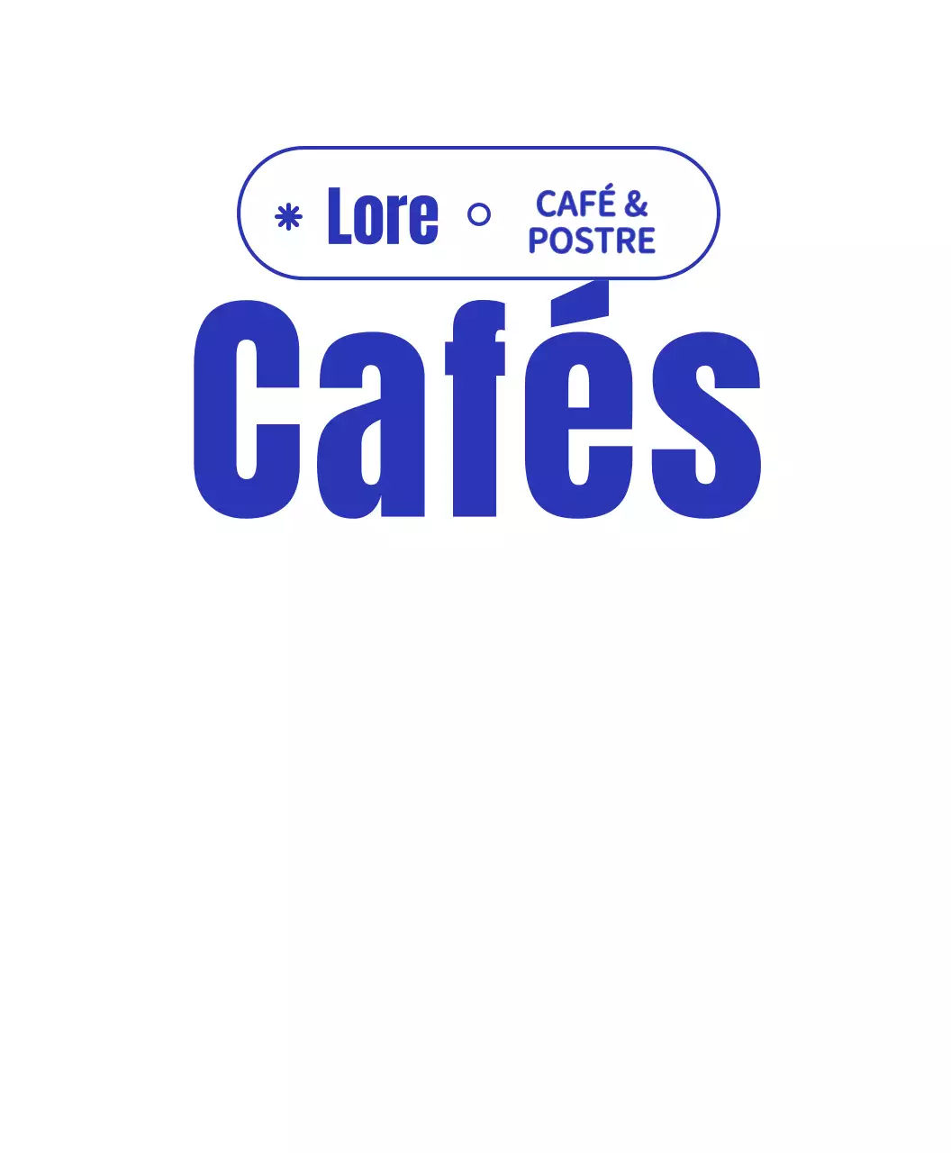 Azul marino y blanco taza lindo carácter cafetería logotipo estilo