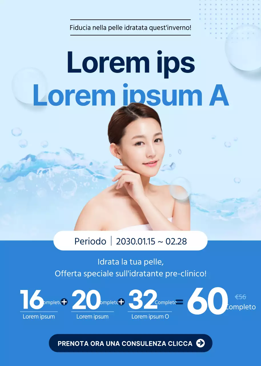 Spuntano le offerte di pacchetti dermatologici idratanti e dai toni blu