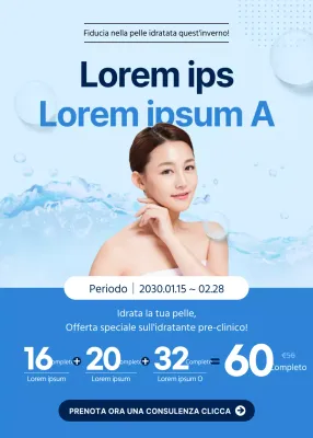 Spuntano le offerte di pacchetti dermatologici idratanti e dai toni blu