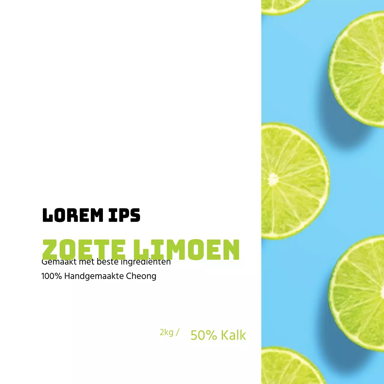 Zelfgemaakte limoen frisdrank label