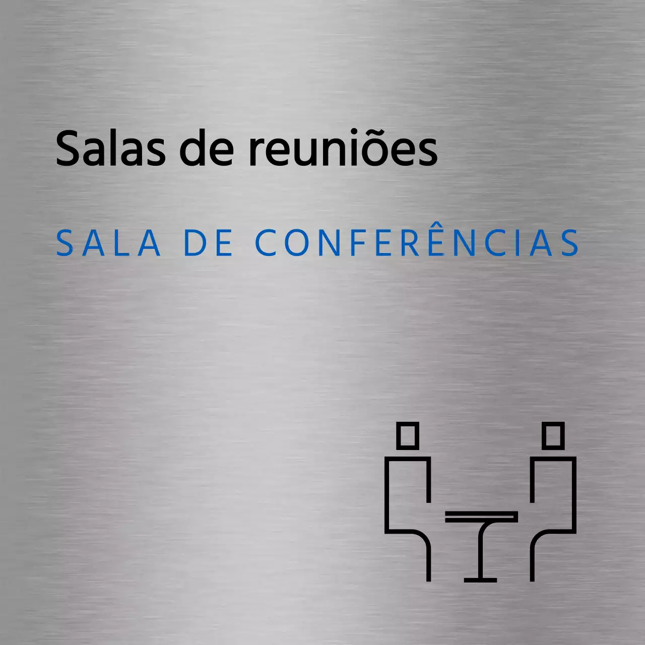 Nomes de locais e plantas da empresa com ícones simples a preto e azul