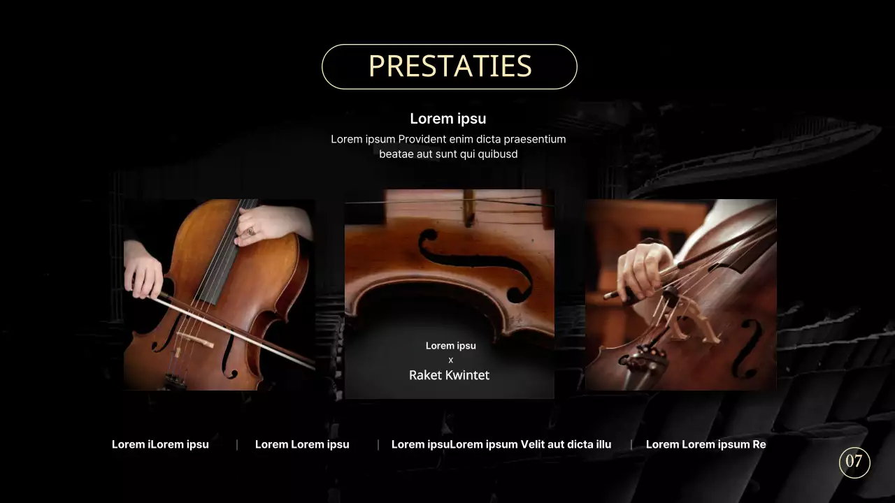 Eenvoudige concertgroepportefeuille in zwart