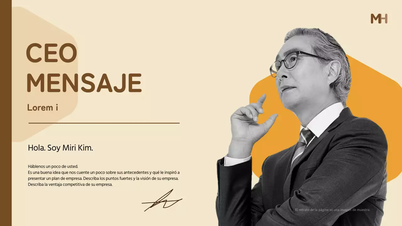 Una carta kitsch amarilla y marrón de una empresa de productos ecológicos