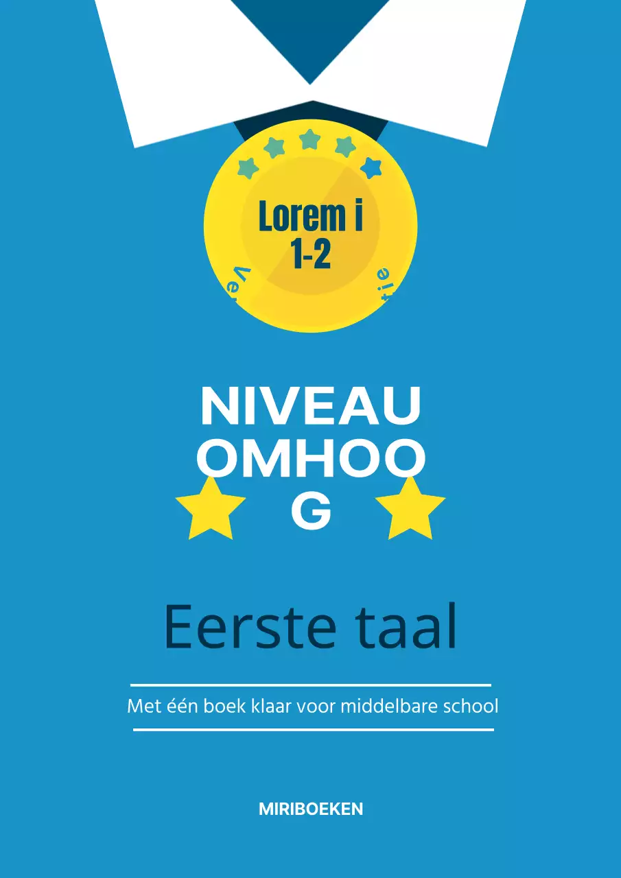 Lichtblauw schooluniform geïllustreerd vragenboek inhoud