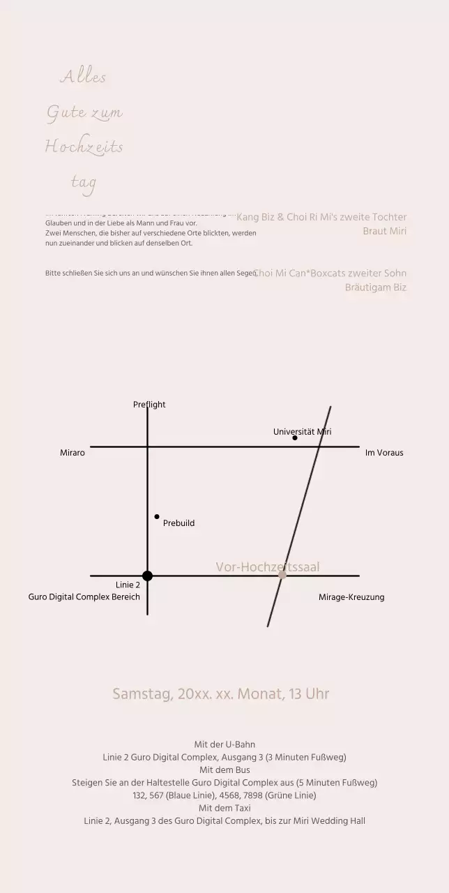 Hochzeitseinladung mit beigem Hintergrund