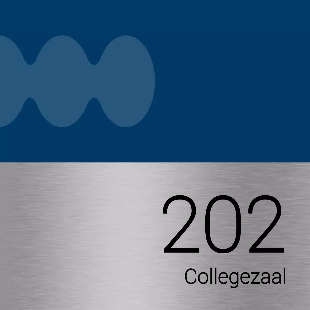 Universitaire klasnamen met eenvoudige blauwe en zwarte vormen als accenten