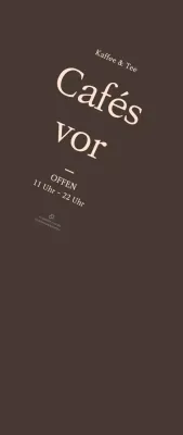 Kleines Cafe Eröffnung Förderung auf braunem Hintergrund