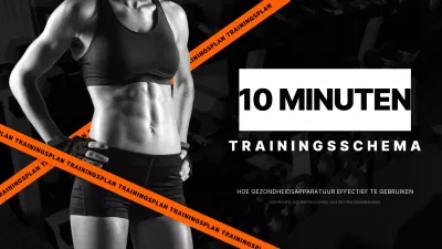 10-minuten fitness workout plan in zwart en oranje
