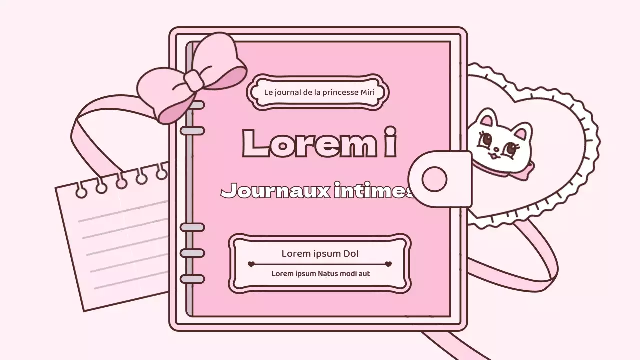 Kit de présentation du concept d'agenda mignon en rose