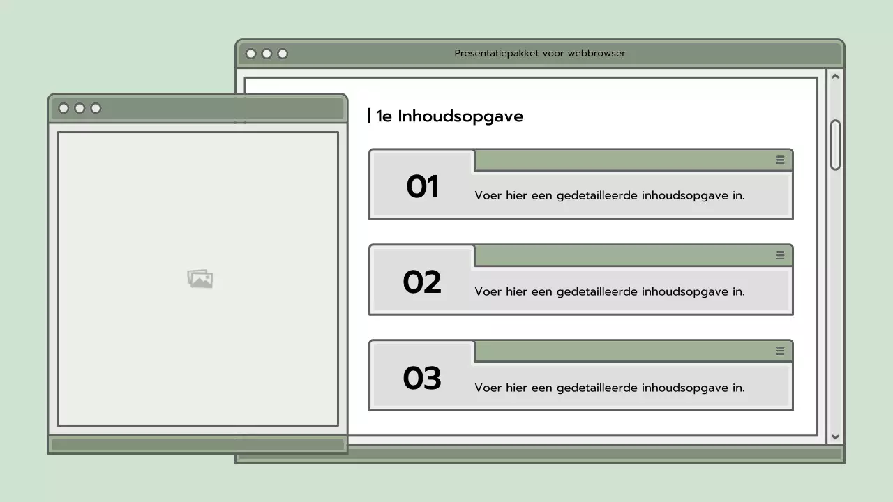 Presentatiepakket met lichtblauw browserconcept