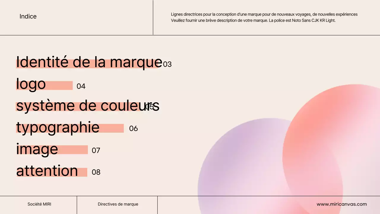 Une ligne directrice de marque simple avec des couleurs ivoire et orange