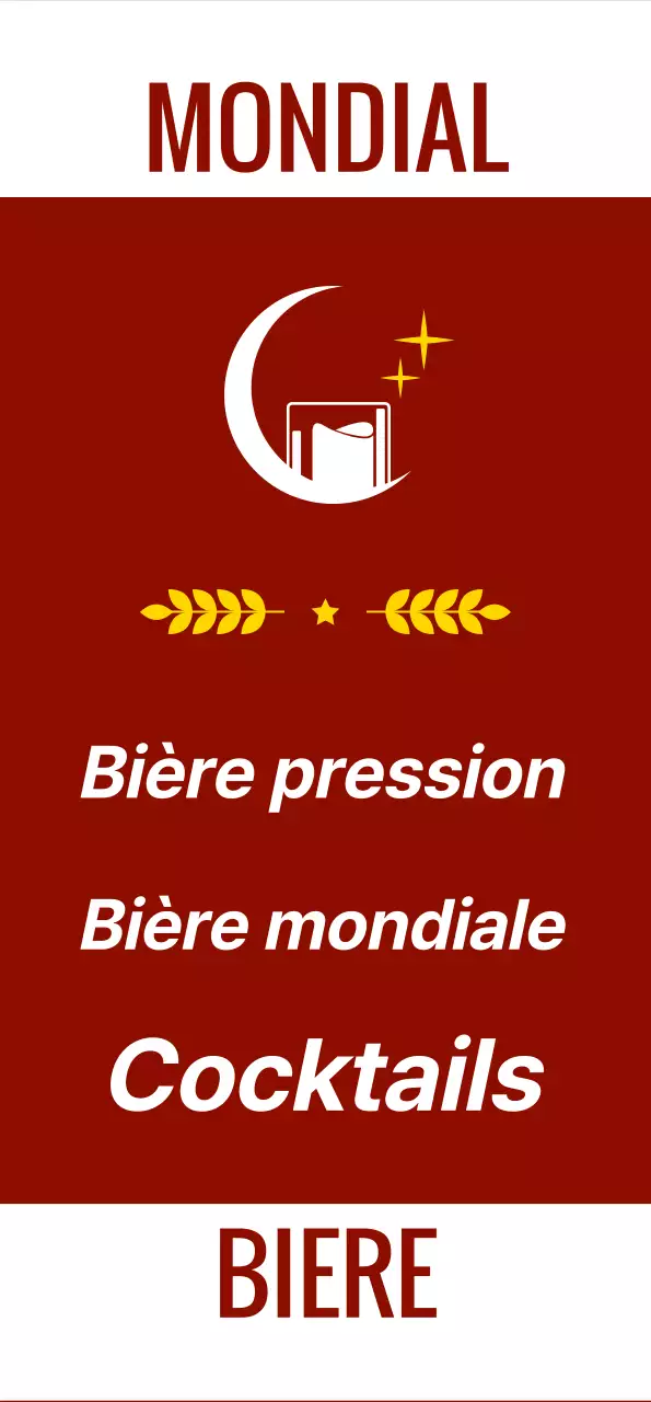 Photos et logo d'un pub émotionnel avec vin et bière blanche