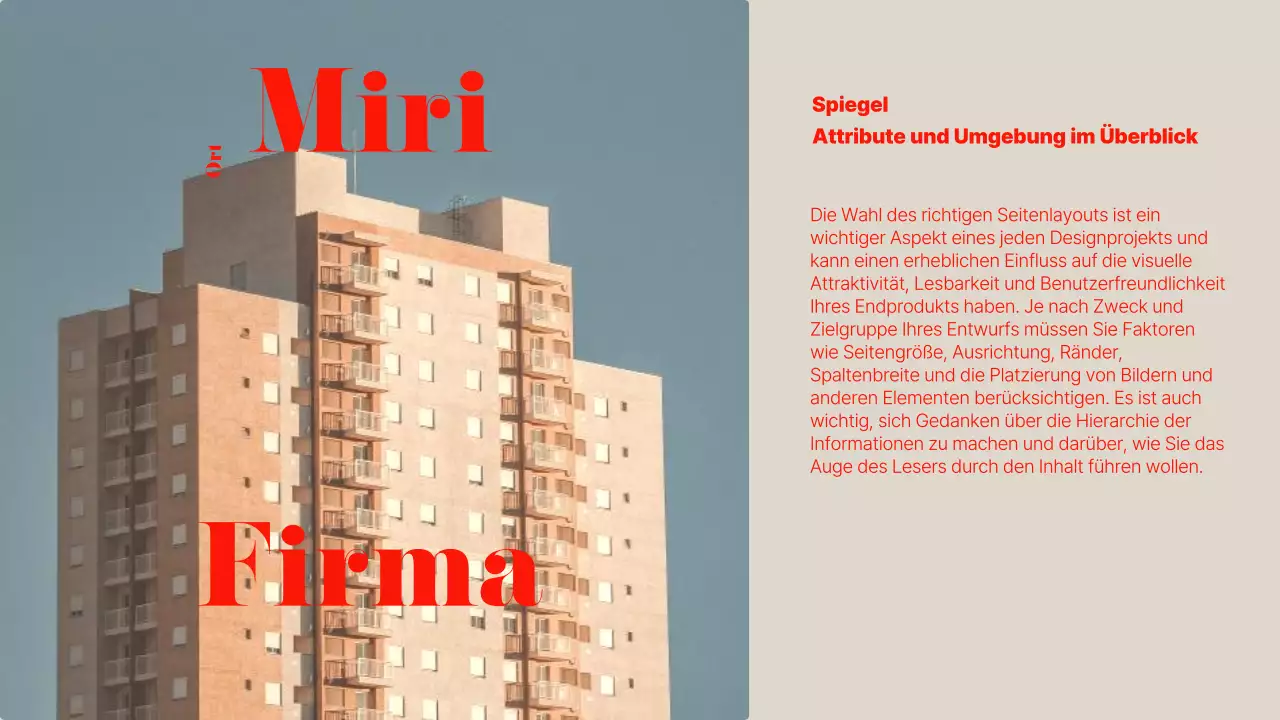 Modern gestaltete Geschäftsanzeige in Rot und Chartreuse