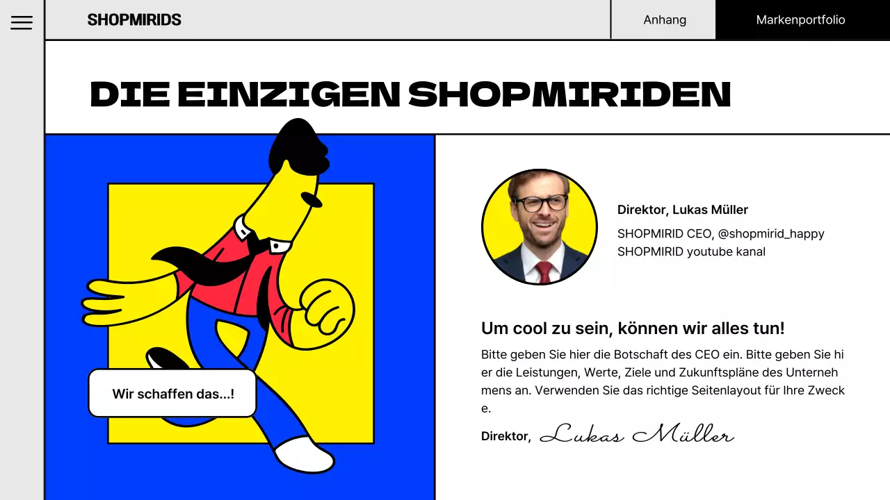 Pop-Illustration Konzept Marke Portfolio in fluoreszierenden Farben