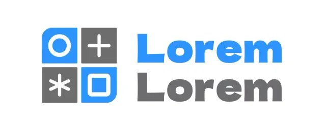 Logo combinant des formes et des symboles simples et épurés en bleu et gris foncé Promotion hospitalière et promotion